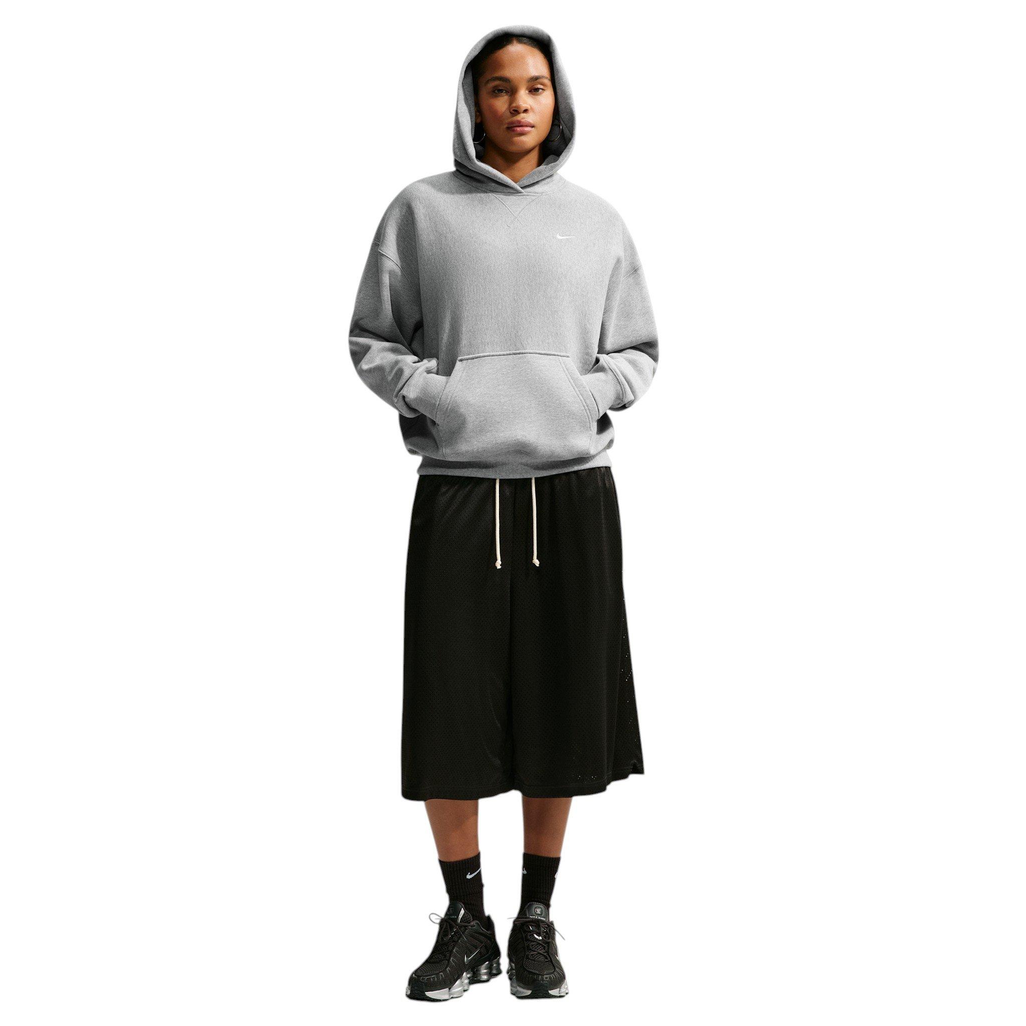 Nike Women's Studio Fleece Heavyweight Oversized Pullover Hoodie - Grey - GREY
